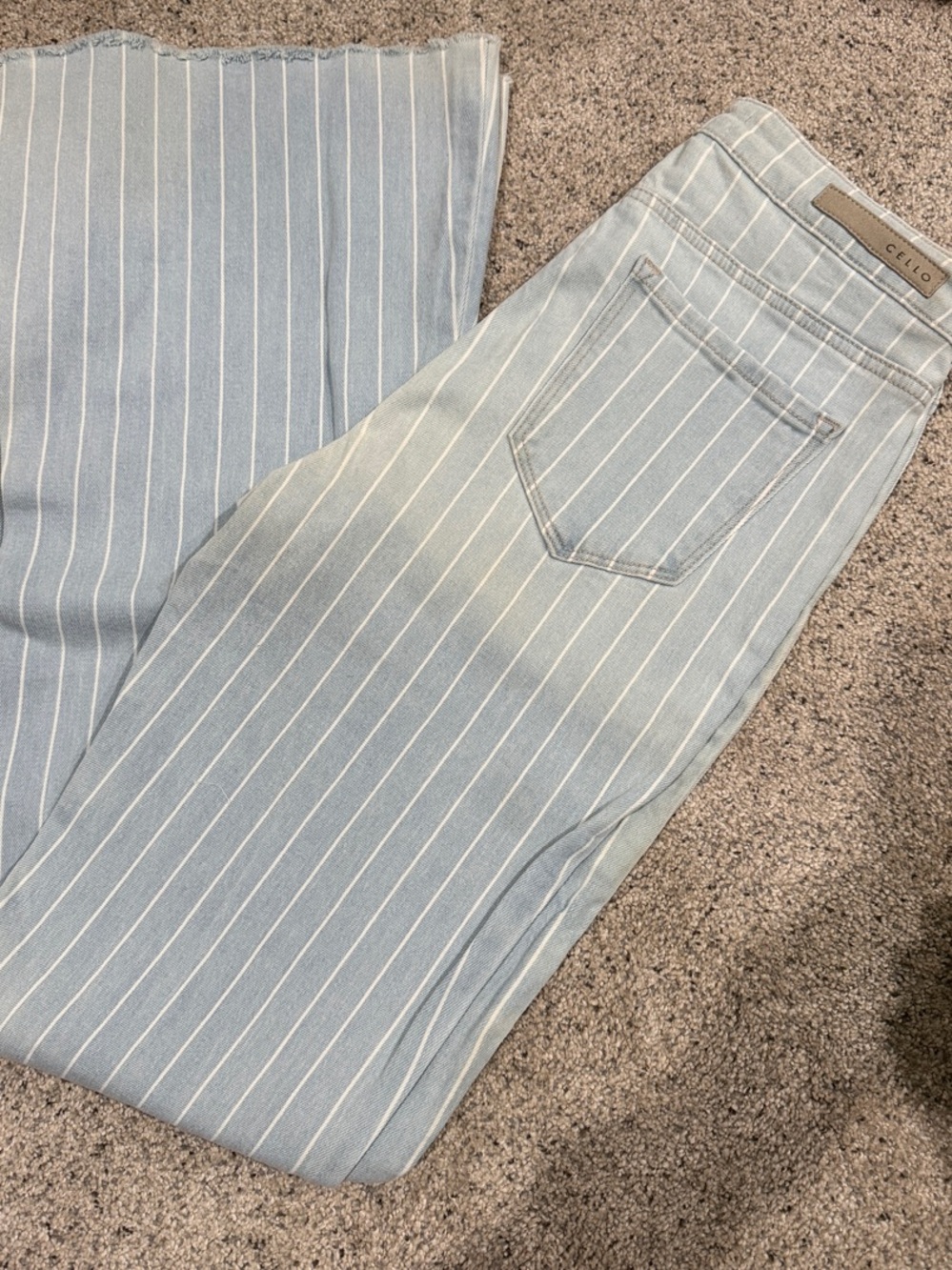 CELLO DISTRESSED Light Blue Pinstripe Women's Jeans